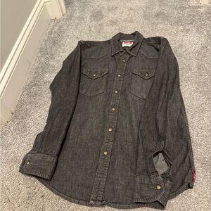 Wrangler Charcoal Button-Up Shirt